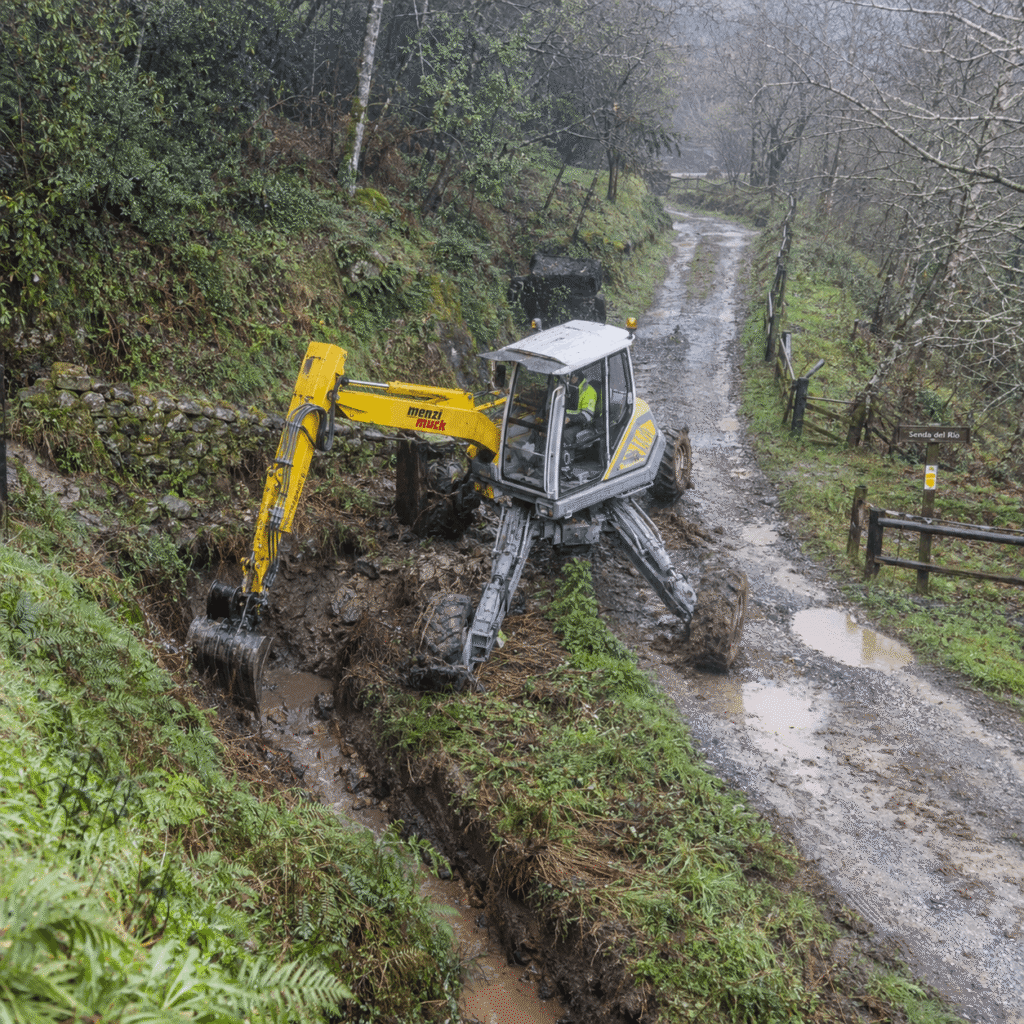 Drenajes en senderos forestales